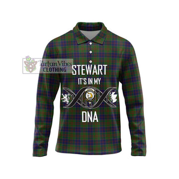 Stewart of Appin Hunting Tartan Long Sleeve Polo Shirt with Family Crest DNA In Me Style