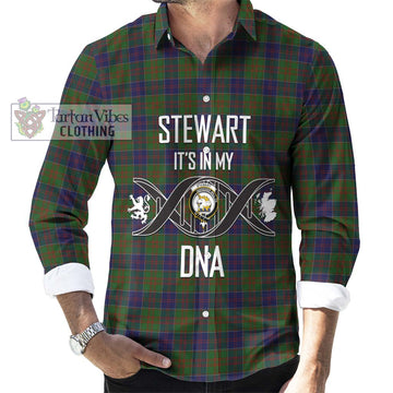 Stewart of Appin Hunting Tartan Long Sleeve Button Shirt with Family Crest DNA In Me Style