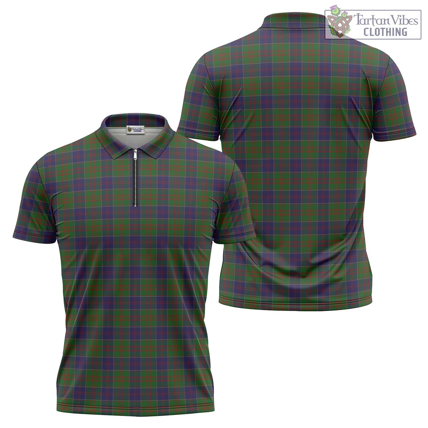 Tartan Vibes Clothing Stewart of Appin Hunting Tartan Zipper Polo Shirt