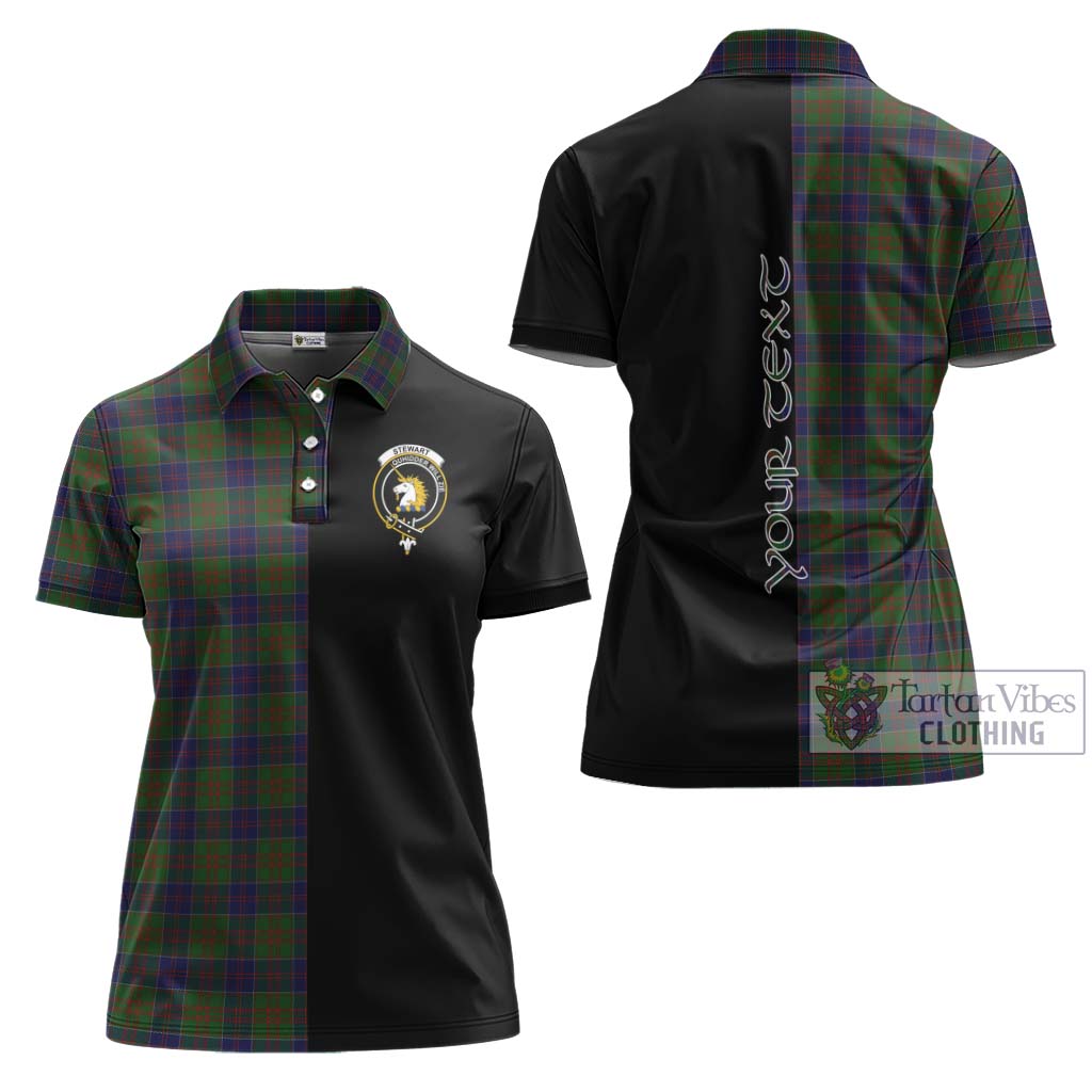 Tartan Vibes Clothing Stewart of Appin Hunting Tartan Women's Polo Shirt with Family Crest and Half Of Me Style