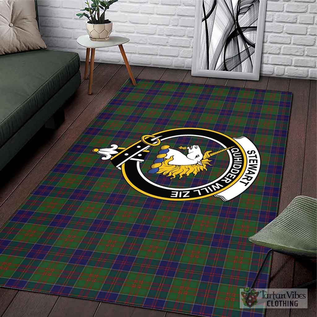 Tartan Vibes Clothing Stewart of Appin Hunting Tartan Area Rug with Family Crest