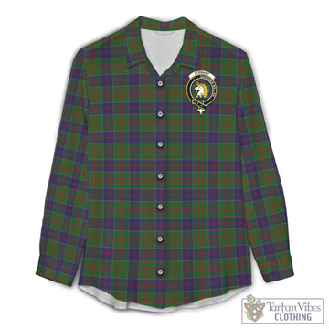 Stewart of Appin Hunting Tartan Women's Casual Shirt with Family Crest