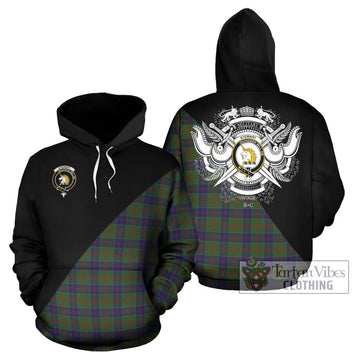 Stewart of Appin Hunting Tartan Hoodie with Family Crest and Military Logo Style