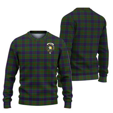Stewart of Appin Hunting Tartan Knitted Sweater with Family Crest