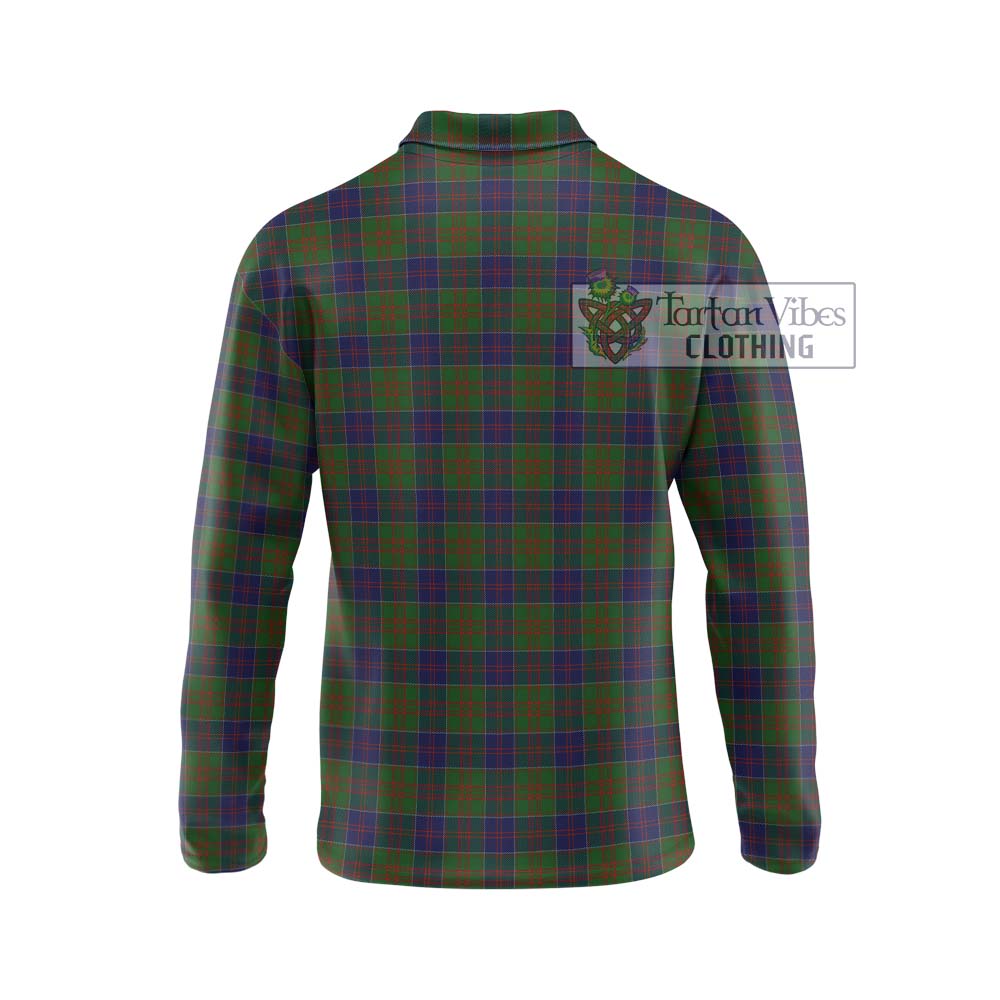 Tartan Vibes Clothing Stewart of Appin Hunting Tartan Long Sleeve Polo Shirt with Family Crest DNA In Me Style