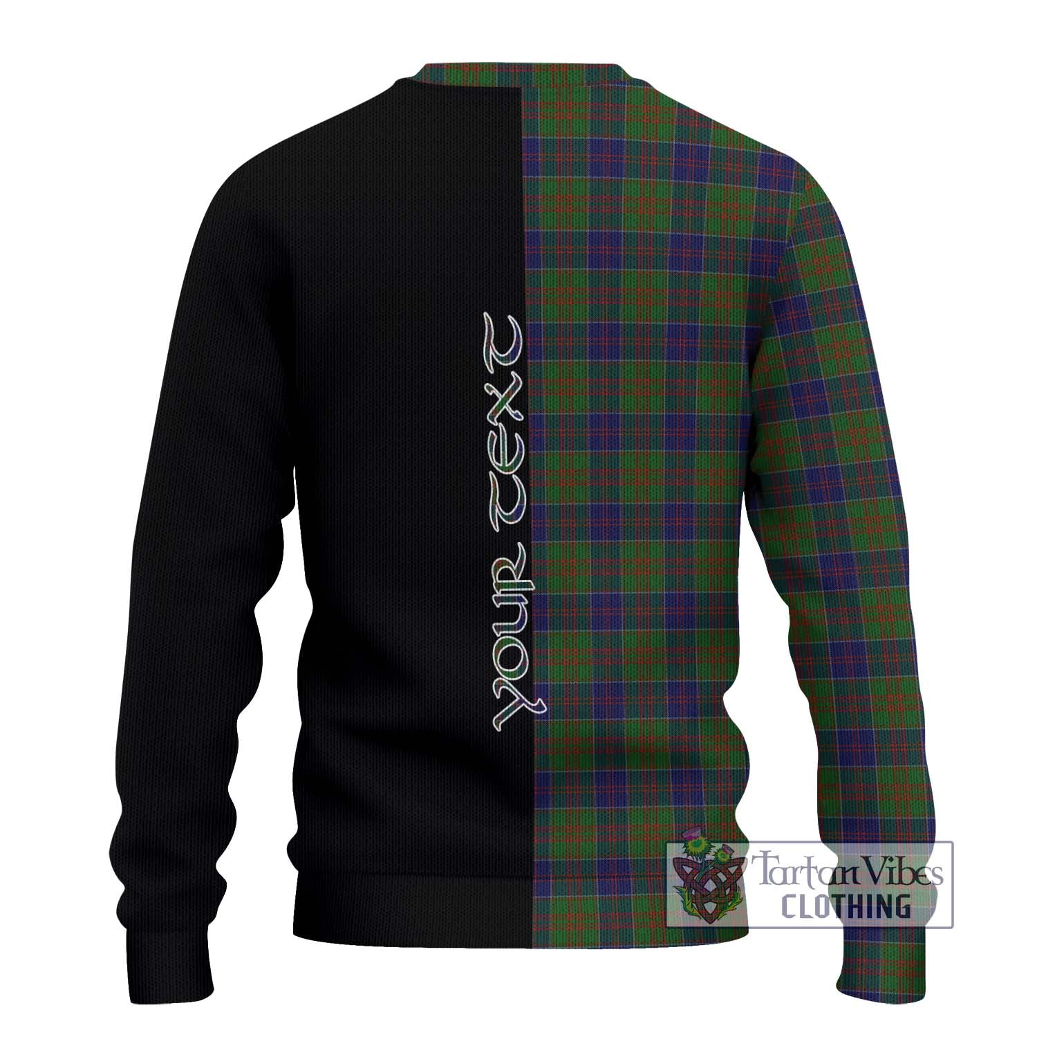 Tartan Vibes Clothing Stewart of Appin Hunting Tartan Knitted Sweater with Family Crest and Half Of Me Style