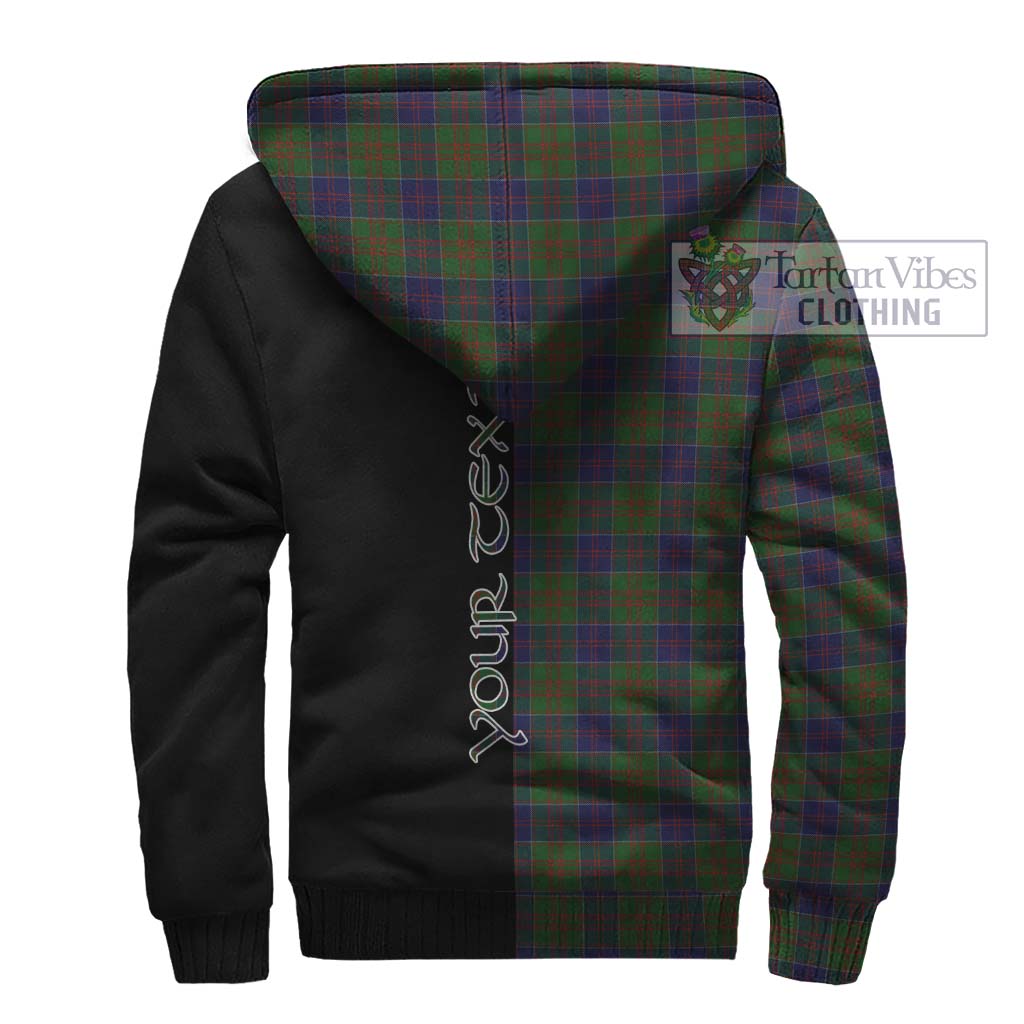 Tartan Vibes Clothing Stewart of Appin Hunting Tartan Sherpa Hoodie with Family Crest and Half Of Me Style