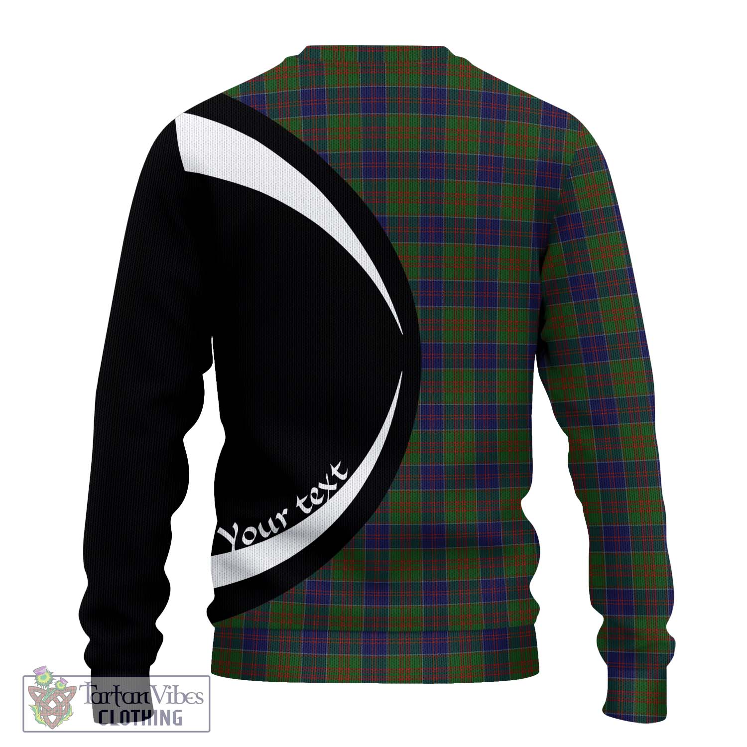 Stewart of Appin Hunting Tartan Knitted Sweater with Family Crest Circle Style - Tartan Vibes Clothing