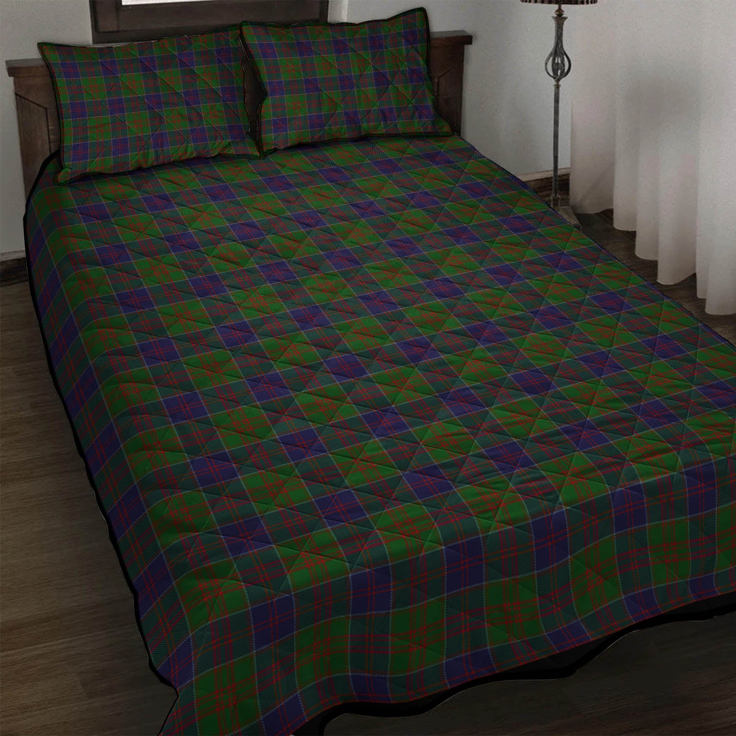 Stewart of Appin Hunting Tartan Quilt Bed Set - Tartanvibesclothing Shop