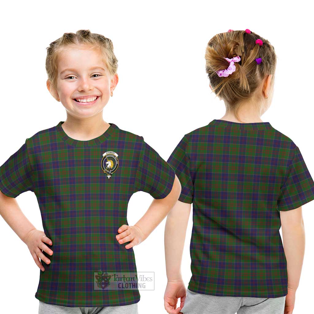 Tartan Vibes Clothing Stewart of Appin Hunting Tartan Kid T-Shirt with Family Crest