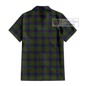 Stewart of Appin Hunting Tartan Short Sleeve Button Shirt with Family Crest DNA In Me Style