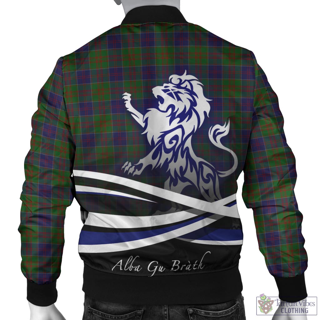 Tartan Vibes Clothing Stewart of Appin Hunting Tartan Bomber Jacket with Alba Gu Brath Regal Lion Emblem