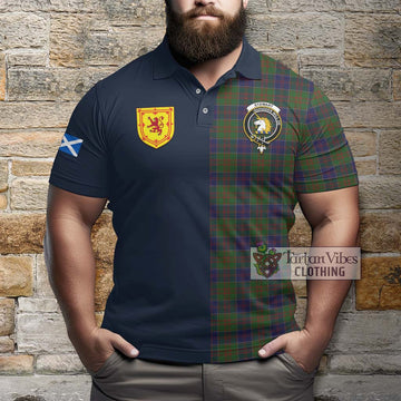 Stewart of Appin Hunting Tartan Polo Shirt with Scottish Lion Royal Arm Half Style