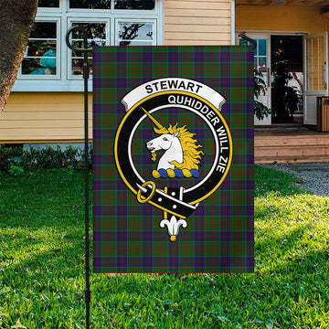 Stewart of Appin Hunting Tartan Flag with Family Crest