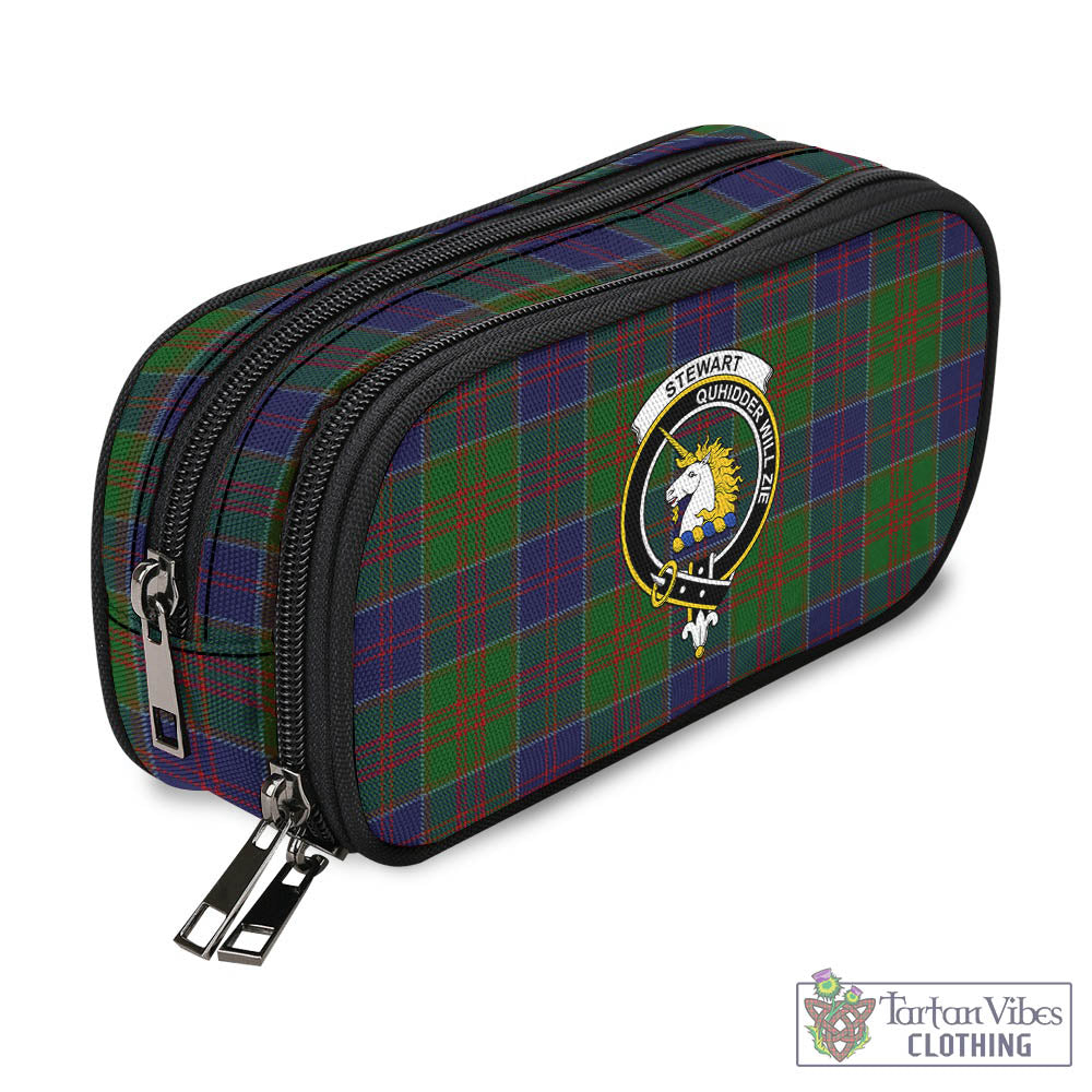 Tartan Vibes Clothing Stewart of Appin Hunting Tartan Pen and Pencil Case with Family Crest