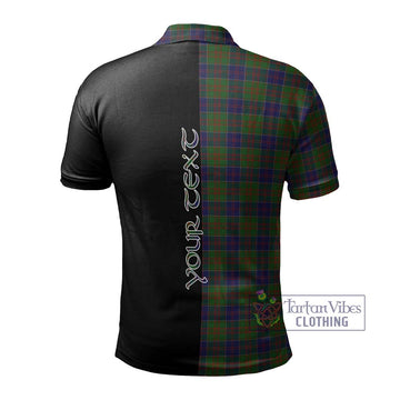 Stewart of Appin Hunting Tartan Polo Shirt with Family Crest and Half Of Me Style