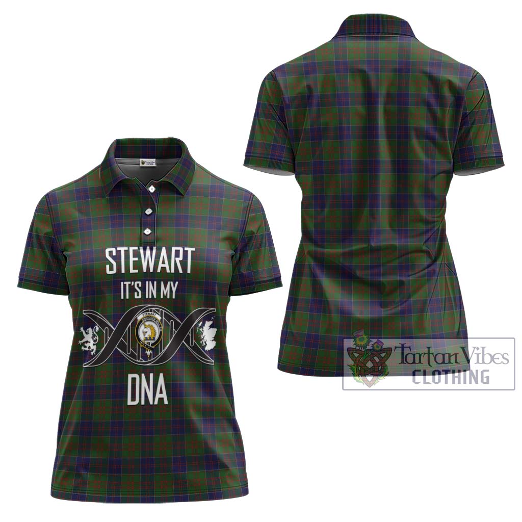 Tartan Vibes Clothing Stewart of Appin Hunting Tartan Women's Polo Shirt with Family Crest DNA In Me Style