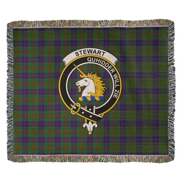 Stewart of Appin Hunting Tartan Woven Blanket with Family Crest
