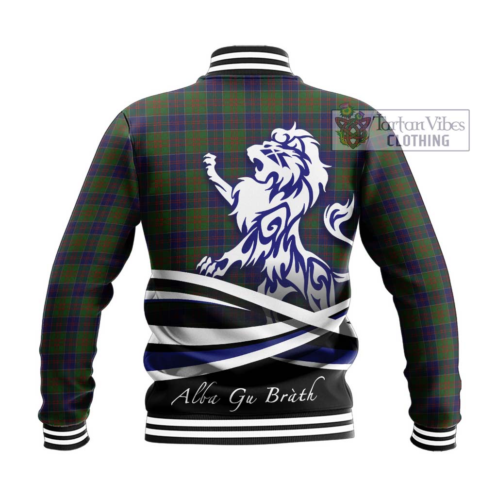 Tartan Vibes Clothing Stewart of Appin Hunting Tartan Baseball Jacket with Alba Gu Brath Regal Lion Emblem