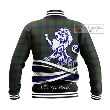 Stewart of Appin Hunting Tartan Baseball Jacket with Alba Gu Brath Regal Lion Emblem