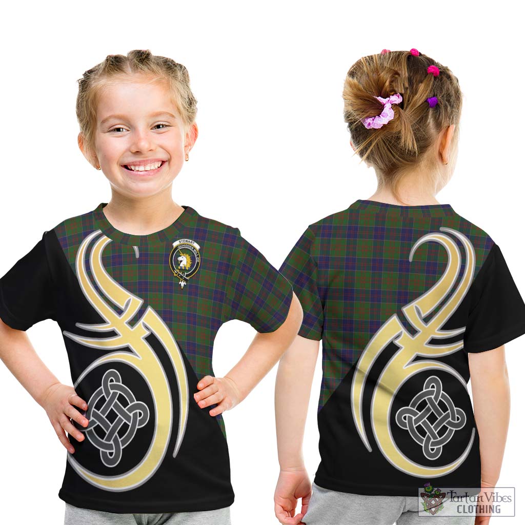 Stewart of Appin Hunting Tartan Kid T-Shirt with Family Crest and Celtic Symbol Style - Tartan Vibes Clothing