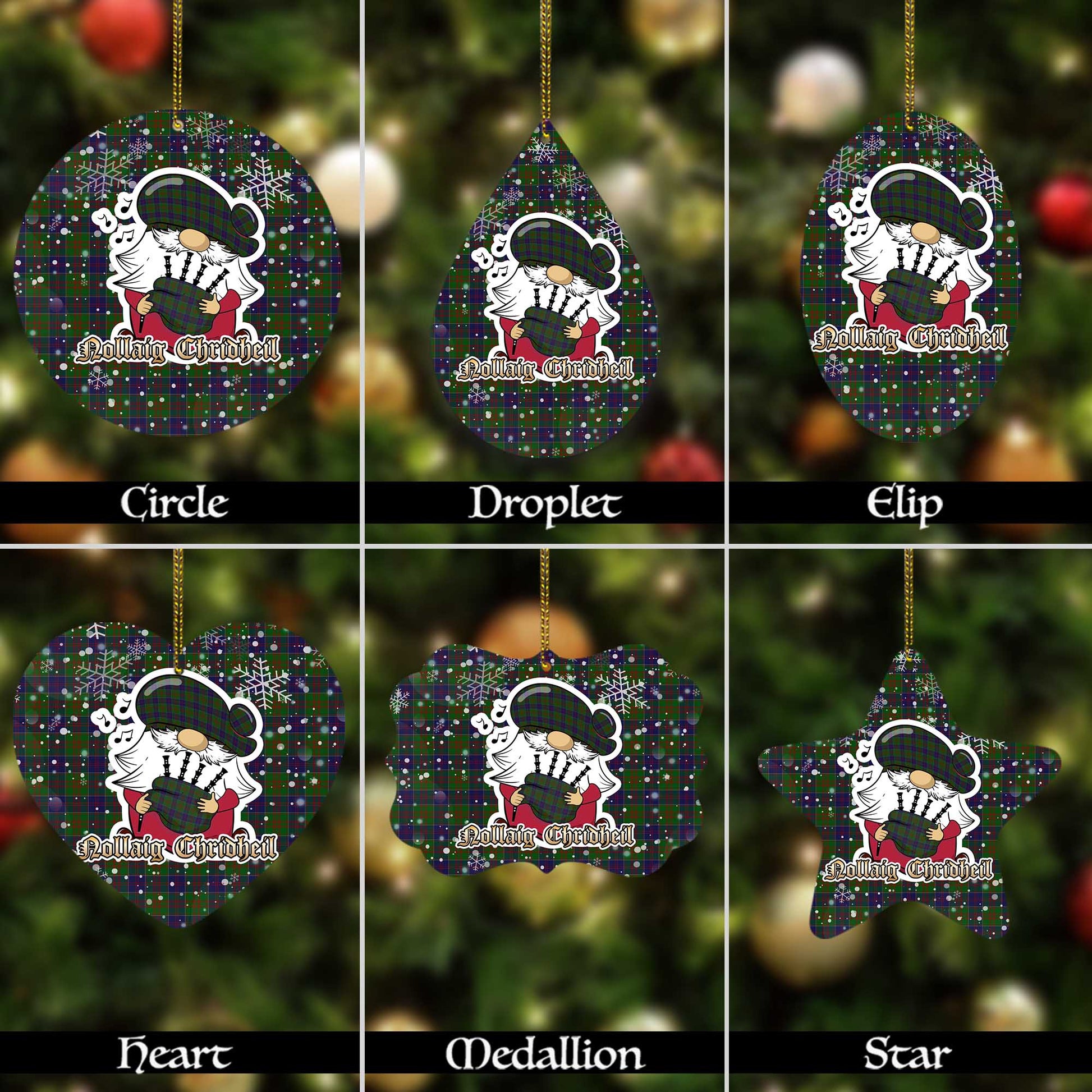 stewart-of-appin-hunting-tartan-christmas-ornaments-with-scottish-gnome-playing-bagpipes