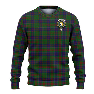 Stewart of Appin Hunting Tartan Knitted Sweater with Family Crest