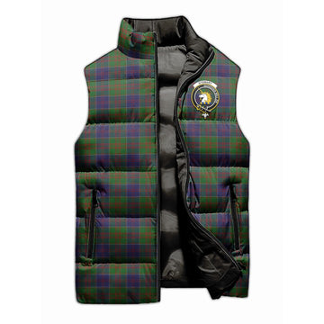 Stewart of Appin Hunting Tartan Sleeveless Puffer Jacket with Family Crest