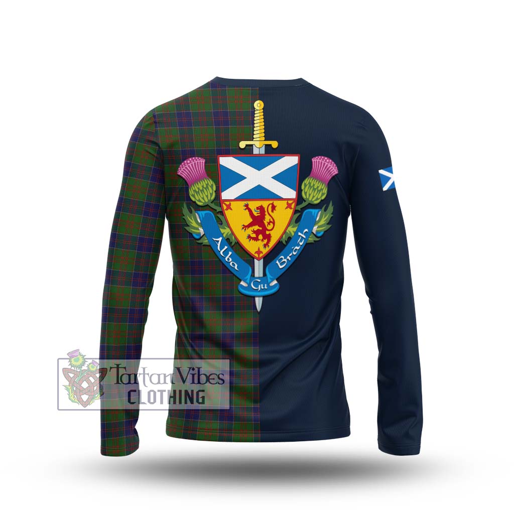 Tartan Vibes Clothing Stewart of Appin Hunting Tartan Long Sleeve T-Shirt with Scottish Lion Royal Arm Half Style