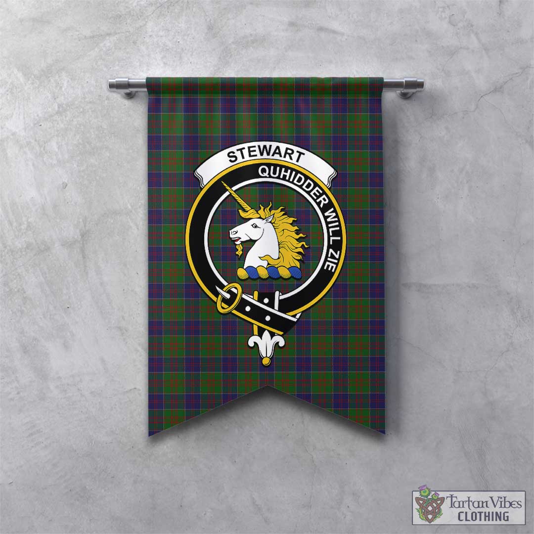 Tartan Vibes Clothing Stewart of Appin Hunting Tartan Gonfalon, Tartan Banner with Family Crest