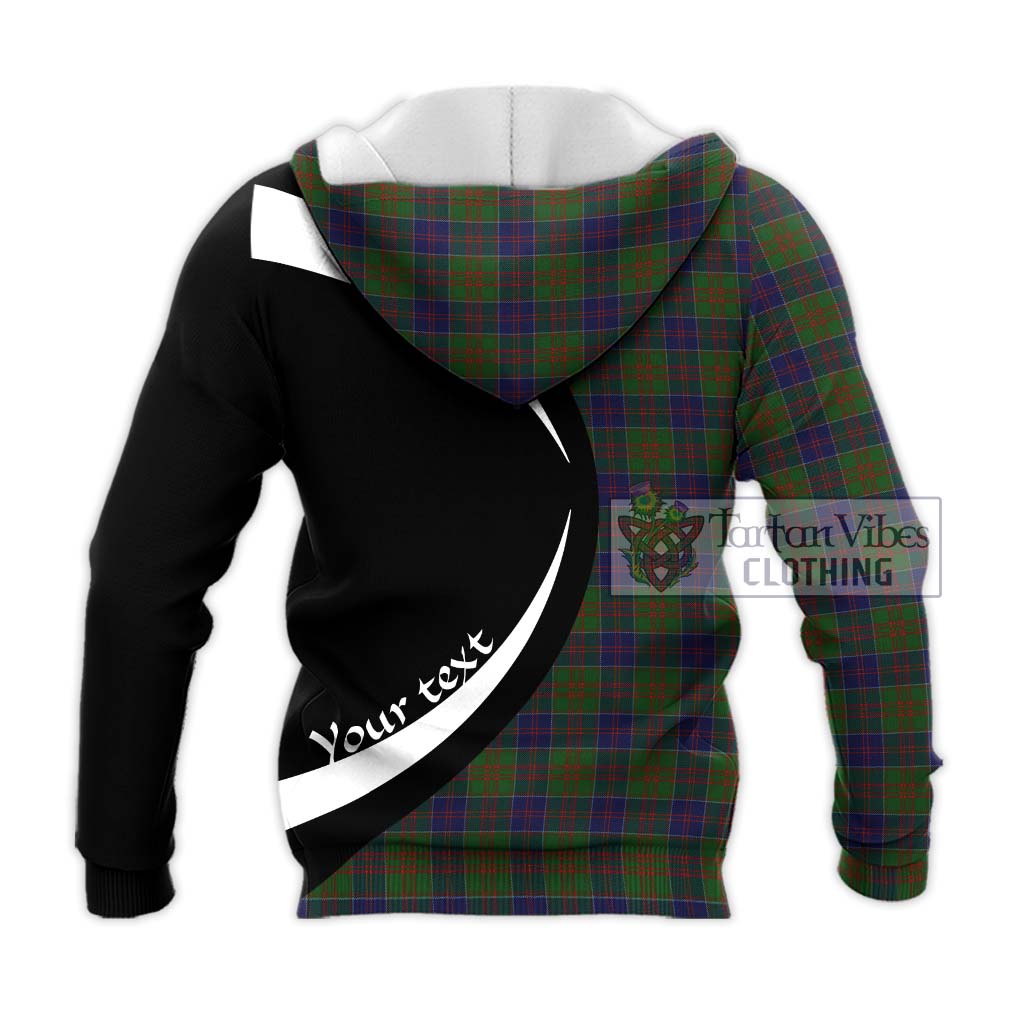 Stewart of Appin Hunting Tartan Knitted Hoodie with Family Crest Circle Style - Tartan Vibes Clothing