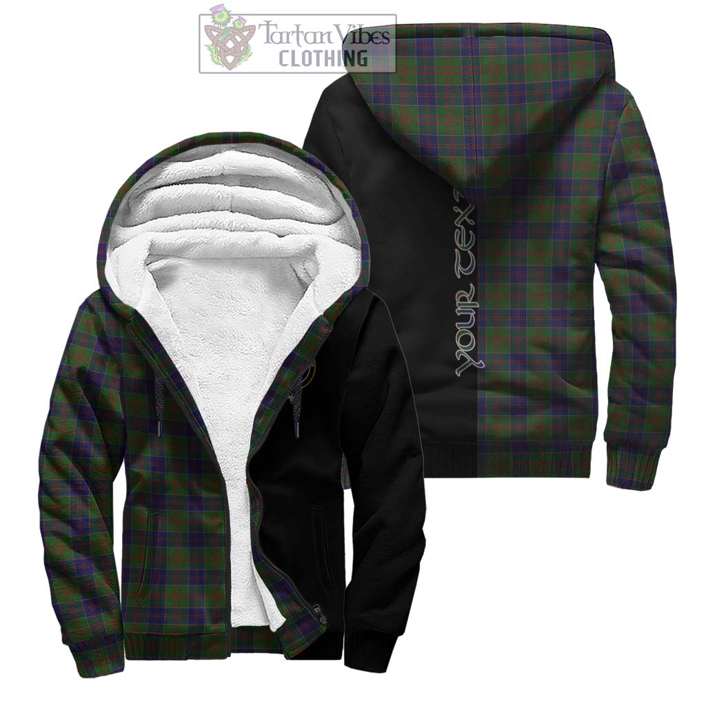 Tartan Vibes Clothing Stewart of Appin Hunting Tartan Sherpa Hoodie with Family Crest and Half Of Me Style