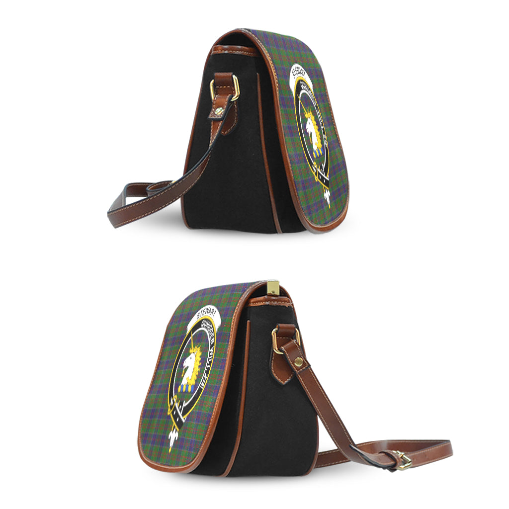 Stewart of Appin Hunting Tartan Saddle Bag with Family Crest - Tartanvibesclothing