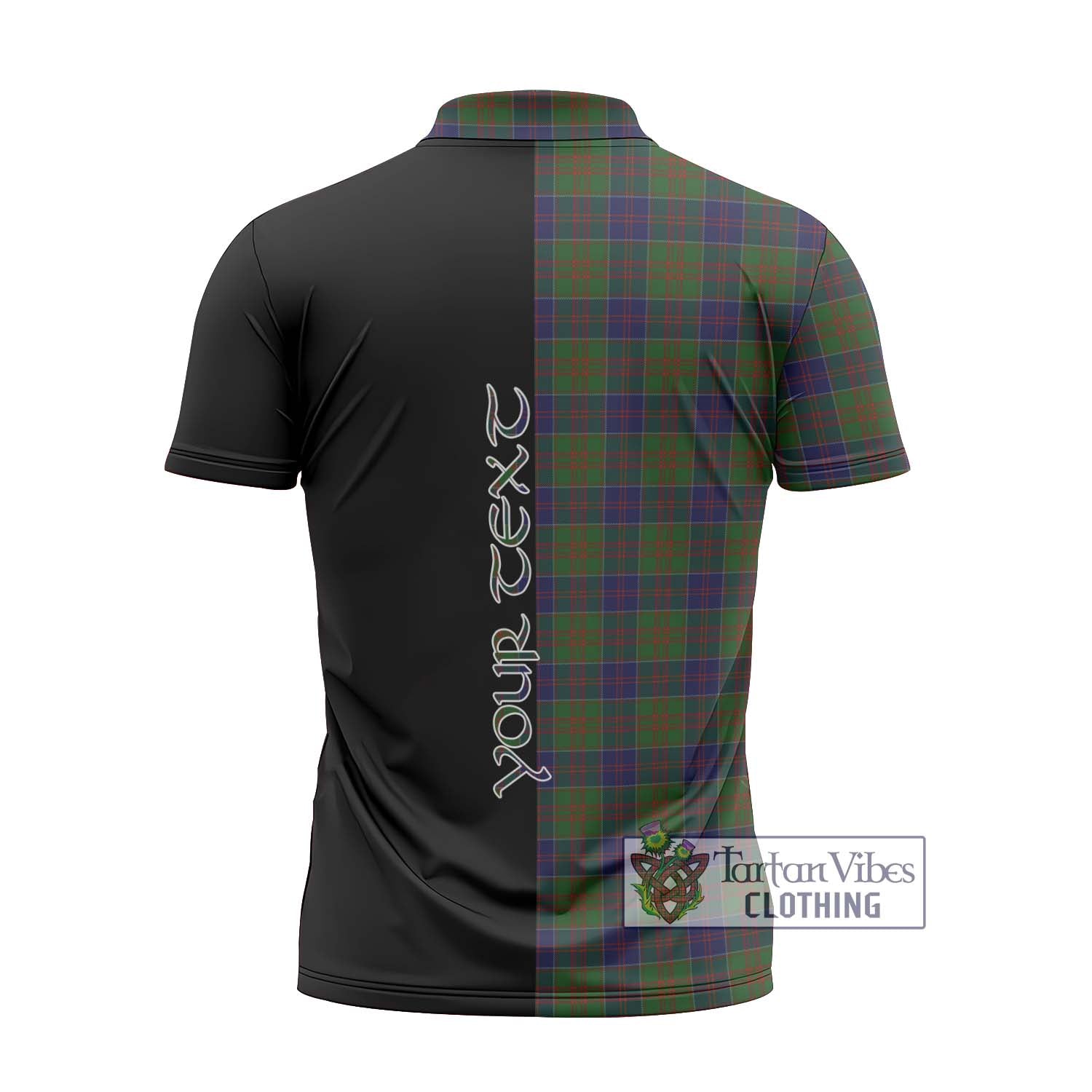 Tartan Vibes Clothing Stewart of Appin Hunting Tartan Zipper Polo Shirt with Family Crest and Half Of Me Style