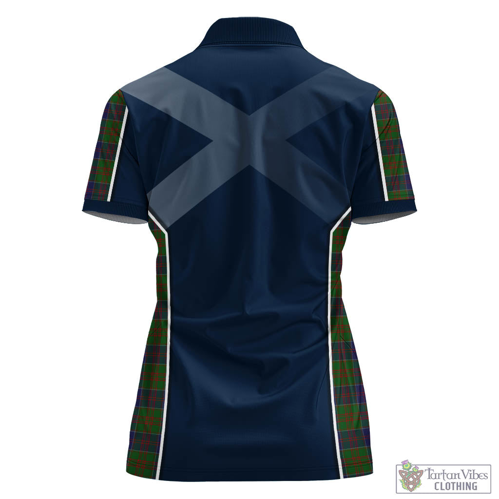 Stewart of Appin Hunting Tartan Women's Polo Shirt with Family Crest and Lion Rampant Vibes Sport Style - Tartan Vibes Clothing