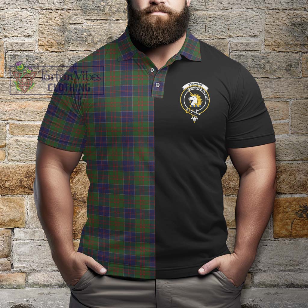 Tartan Vibes Clothing Stewart of Appin Hunting Tartan Polo Shirt with Family Crest and Half Of Me Style