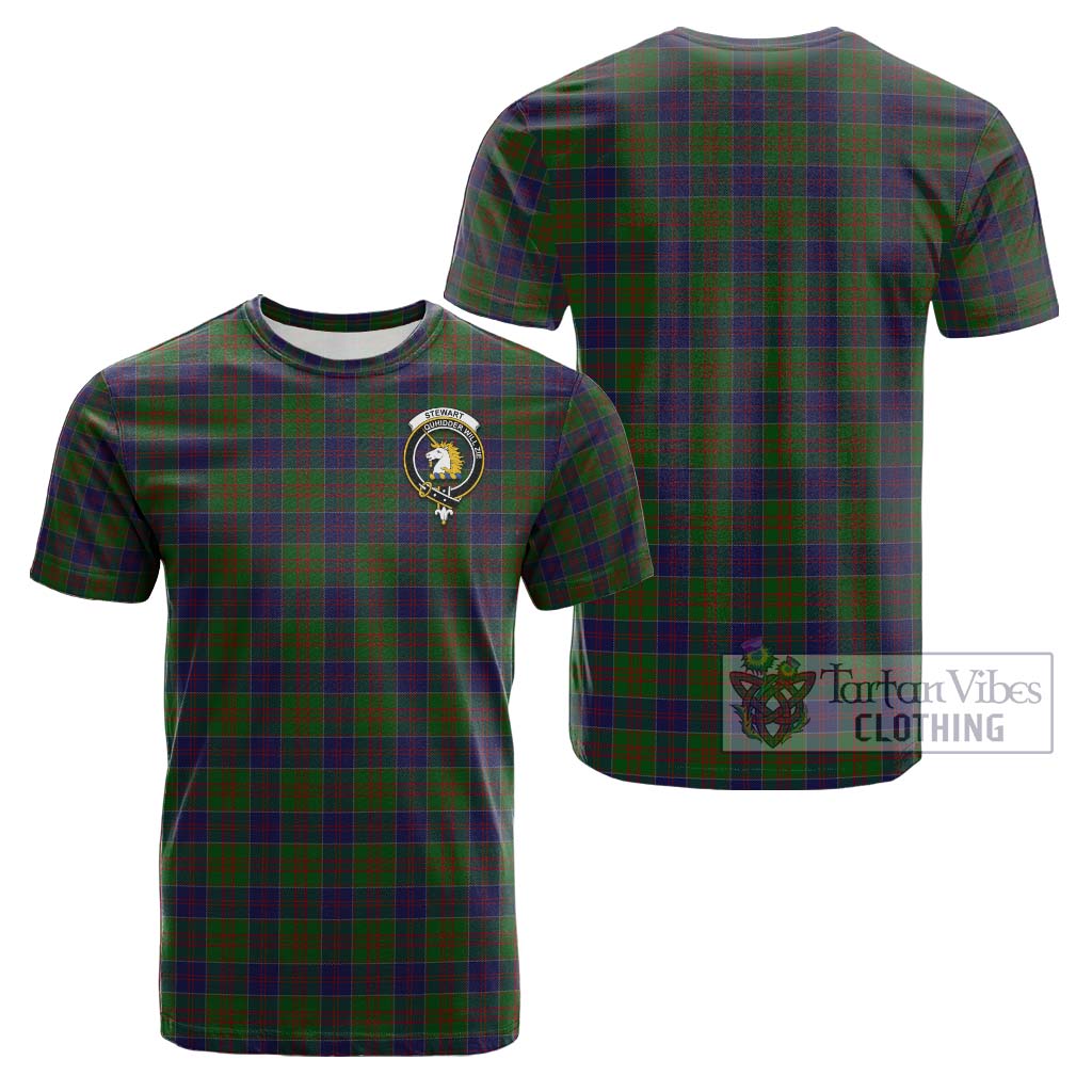 Tartan Vibes Clothing Stewart of Appin Hunting Tartan Cotton T-Shirt with Family Crest