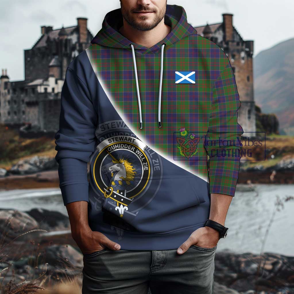 Tartan Vibes Clothing Stewart of Appin Hunting Tartan Hoodie with Personalised National Flag and Family Crest Half Style