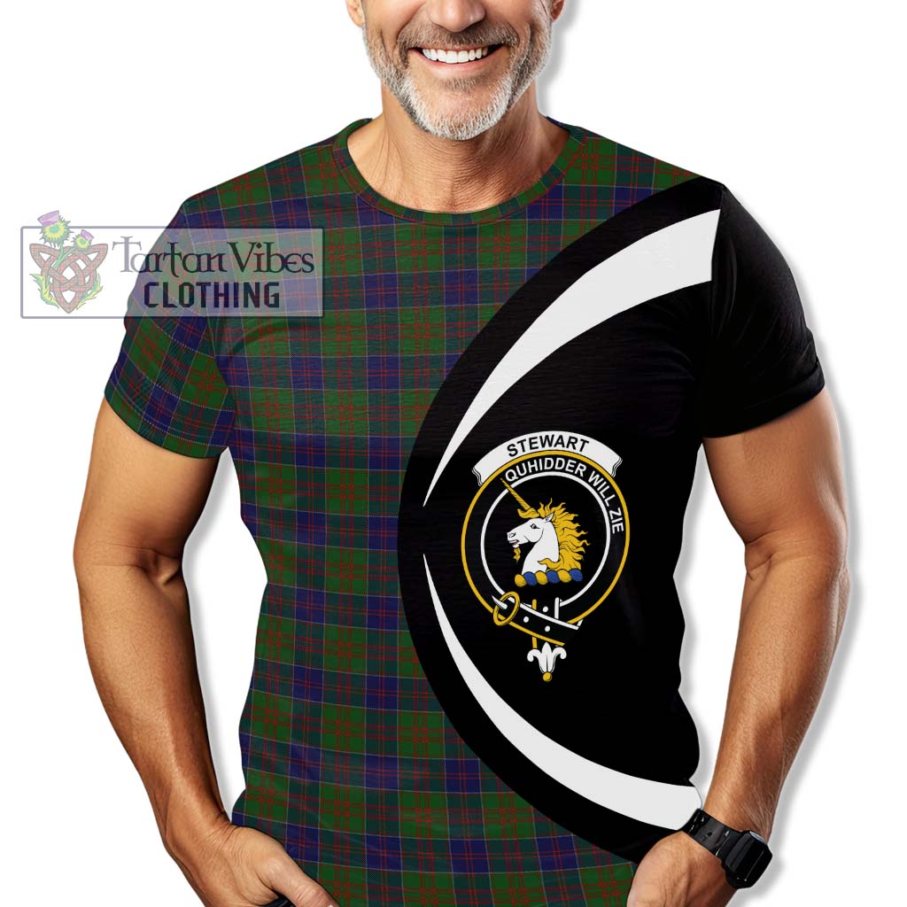 Tartan Vibes Clothing Stewart of Appin Hunting Tartan T-Shirt with Family Crest Circle Style