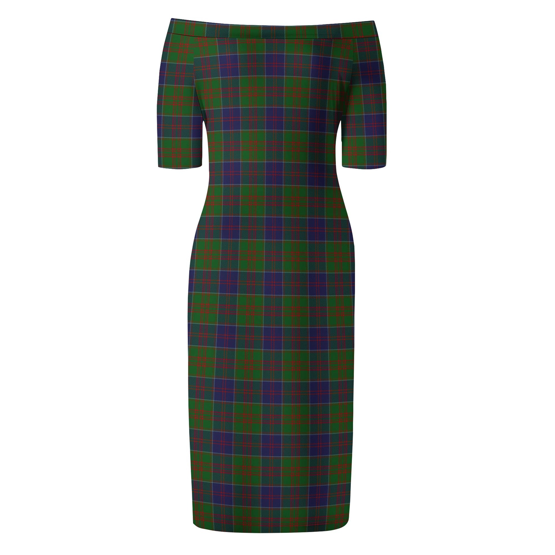 Stewart of Appin Hunting Tartan Off Shoulder Lady Dress - Tartanvibesclothing