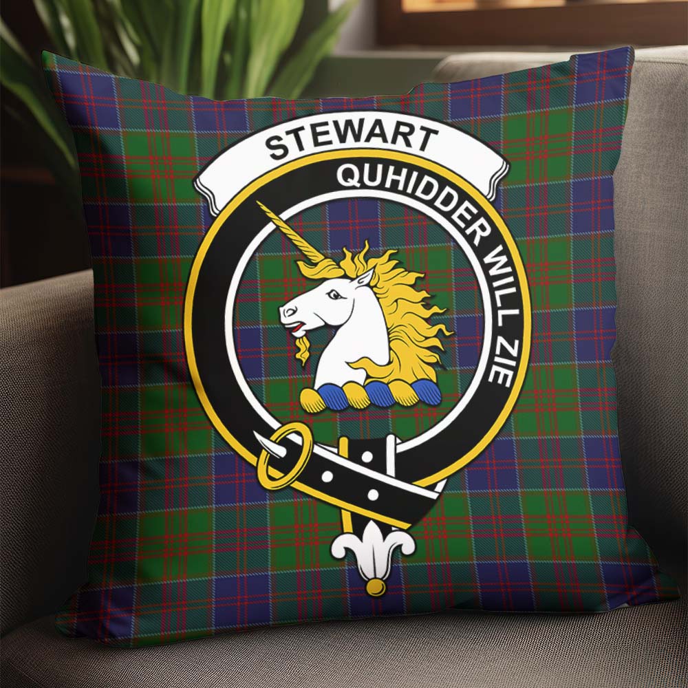 Stewart of Appin Hunting Tartan Pillow Cover with Family Crest - Tartanvibesclothing