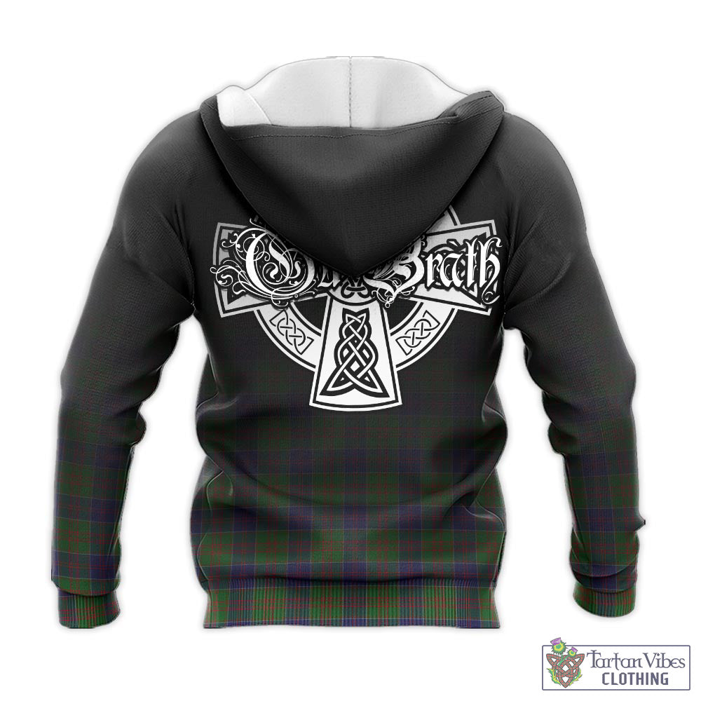 Tartan Vibes Clothing Stewart of Appin Hunting Tartan Knitted Hoodie Featuring Alba Gu Brath Family Crest Celtic Inspired