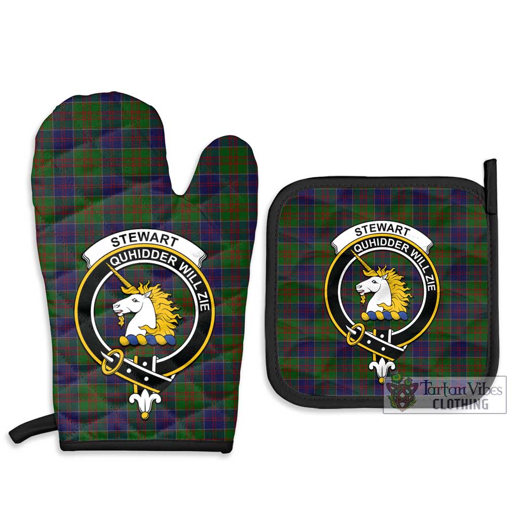 Tartan Vibes Clothing Stewart of Appin Hunting Tartan Combo Oven Mitt & Pot-Holder with Family Crest