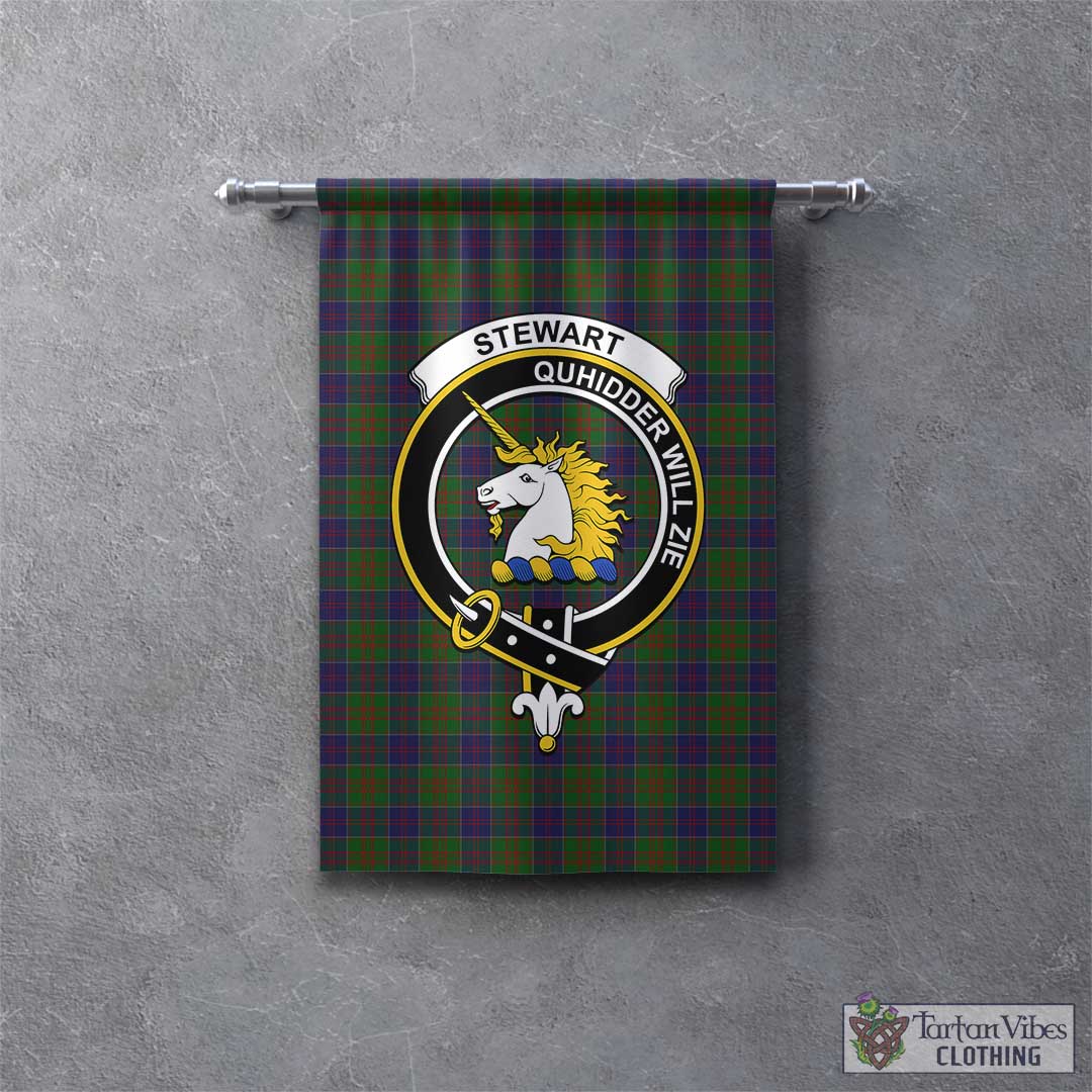 Tartan Vibes Clothing Stewart of Appin Hunting Tartan Gonfalon, Tartan Banner with Family Crest