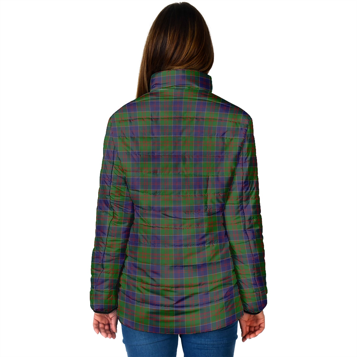 Stewart of Appin Hunting Tartan Padded Jacket with Family Crest - Tartan Vibes Clothing