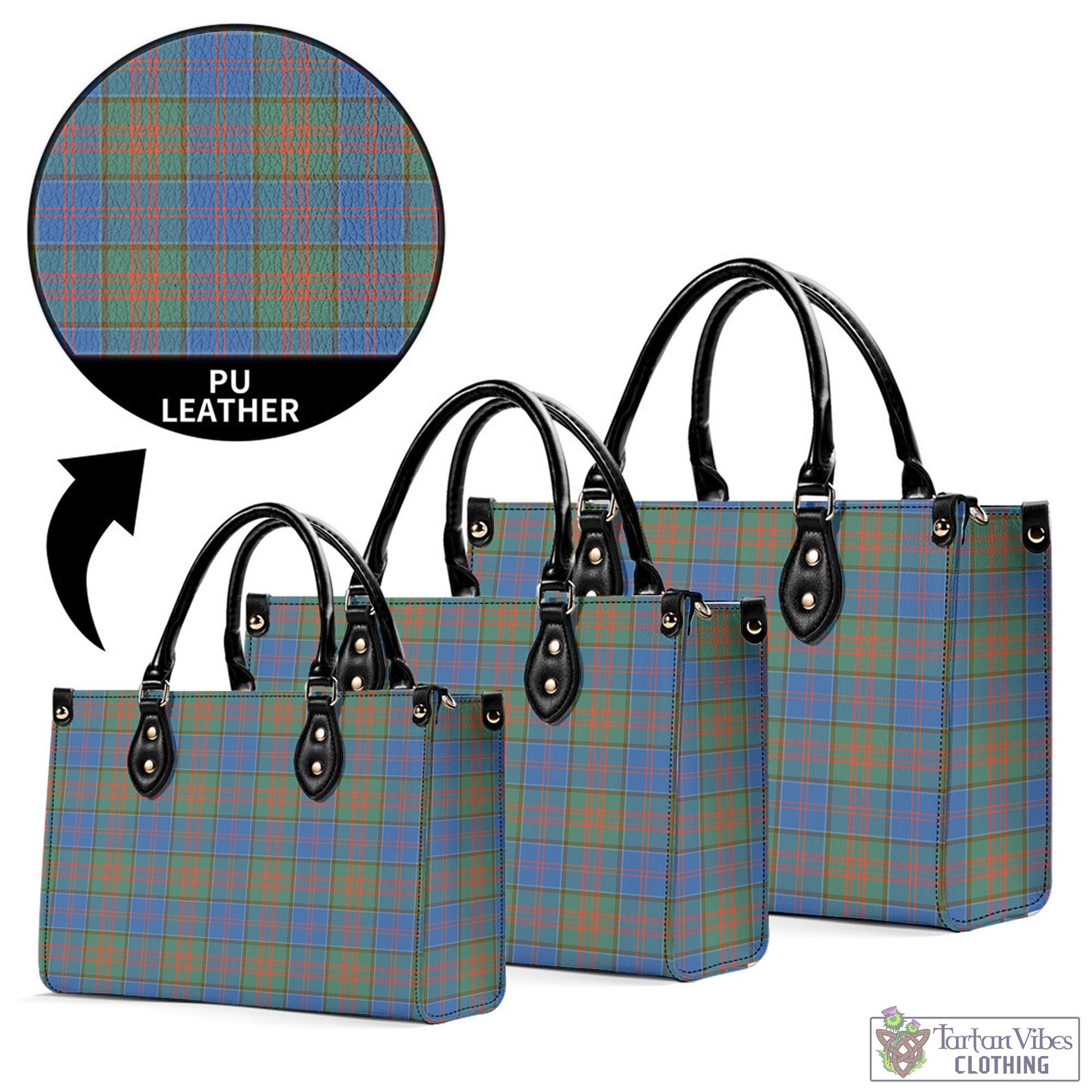 Tartan Vibes Clothing Stewart of Appin Hunting Ancient Tartan Luxury Leather Handbags