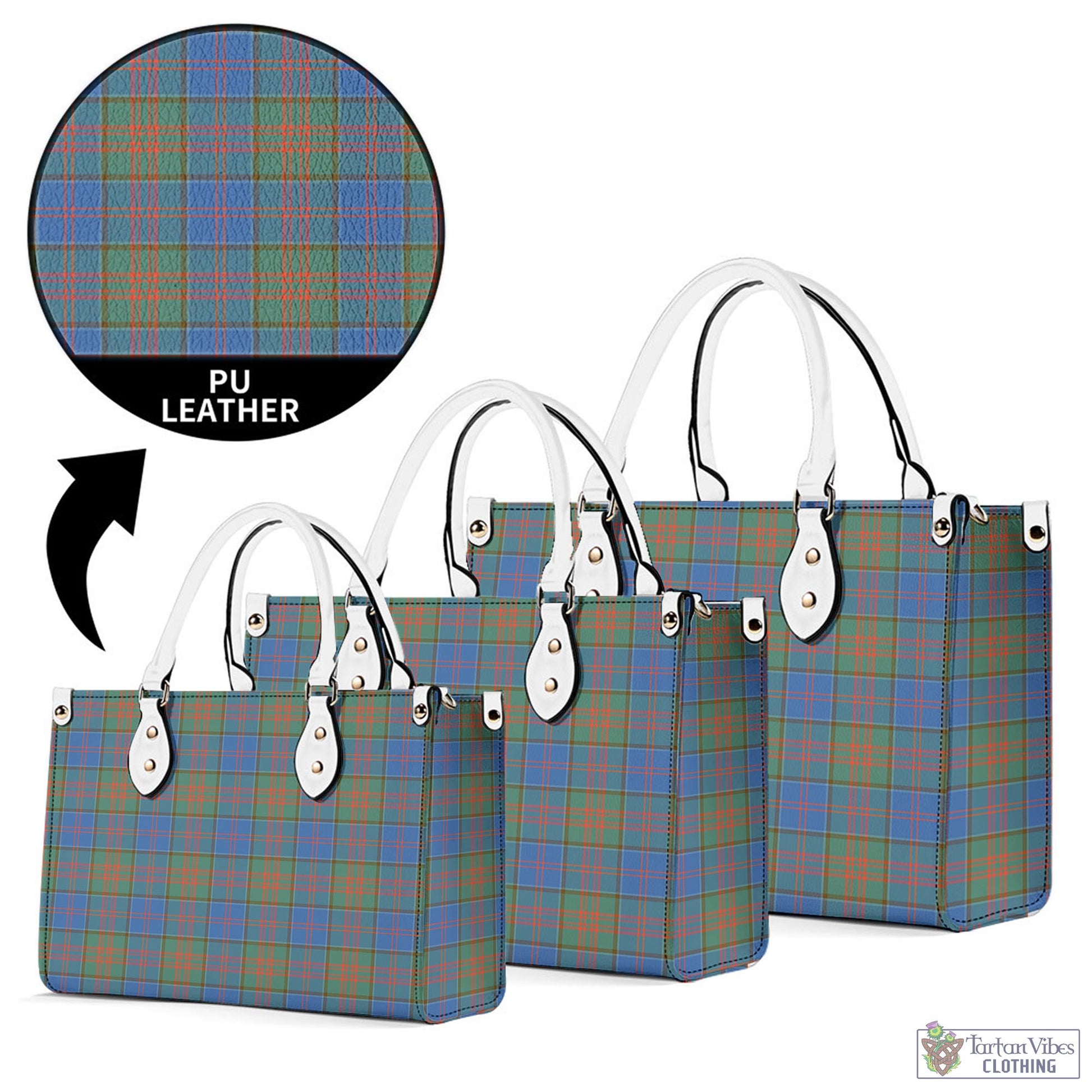 Tartan Vibes Clothing Stewart of Appin Hunting Ancient Tartan Luxury Leather Handbags