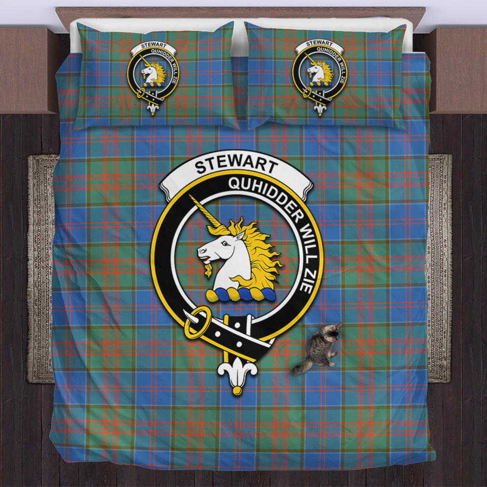 Stewart of Appin Hunting Ancient Tartan Bedding Set with Family Crest US Bedding Set - Tartan Vibes Clothing