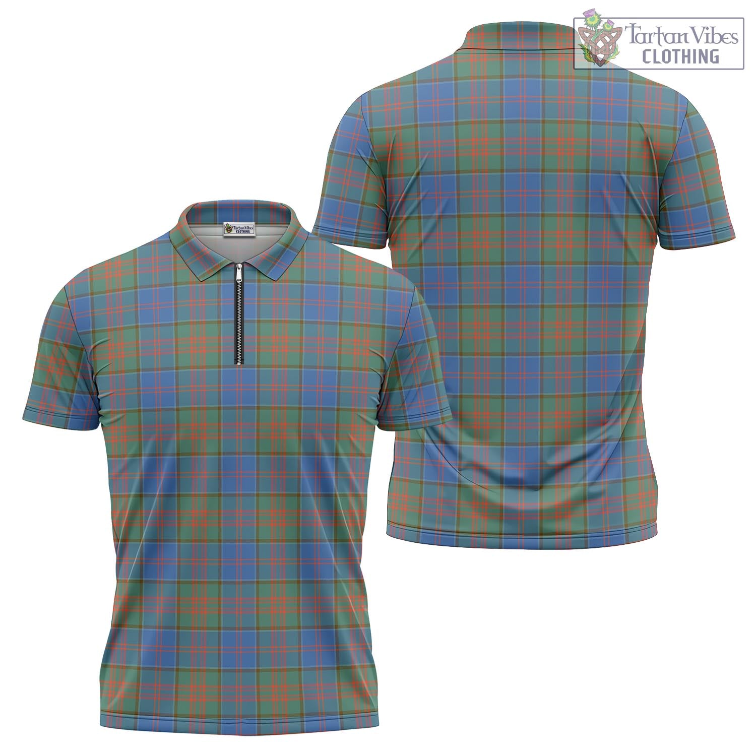 Tartan Vibes Clothing Stewart of Appin Hunting Ancient Tartan Zipper Polo Shirt