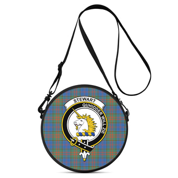 Stewart of Appin Hunting Ancient Tartan Round Satchel Bags with Family Crest